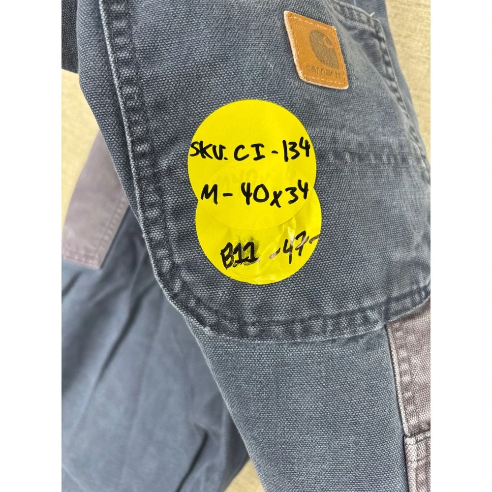 Carhartt B11 MDT Mens 40x34 Midnight Blue Washed Duck Work Dungarees Pants